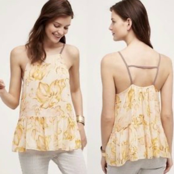 Anthropologie Tops - Anthropologie HD in Paris Joselyn Peach Floral Cami Tank Sz S